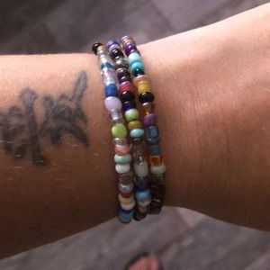 Handmade multi-colored bead wire bracelet